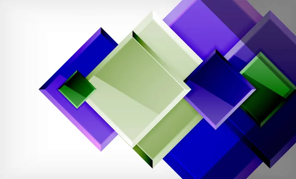 Heldere kleurrijke vierkante vorm blokkeert geometrische achtergrond — Stockvector