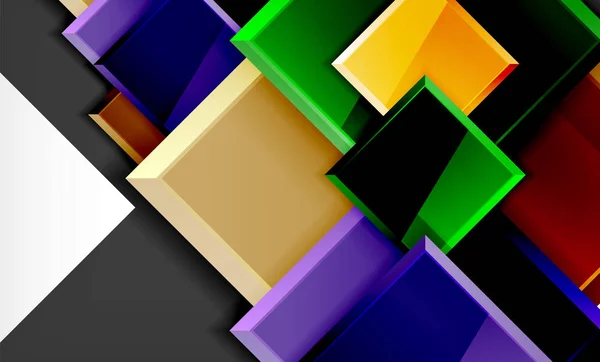 Heldere kleurrijke vierkante vorm blokkeert geometrische achtergrond — Stockvector