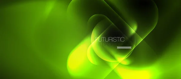 Neon Glowing techno lines, hi-tech futuristic abstrak background template - Stok Vektor