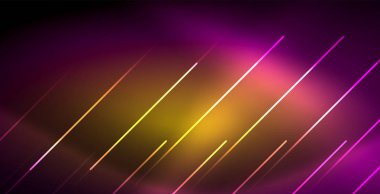 Neon parlayan çizgiler, sihirli enerji uzay ışığı konsepti, soyut arka plan duvar kağıdı tasarımı