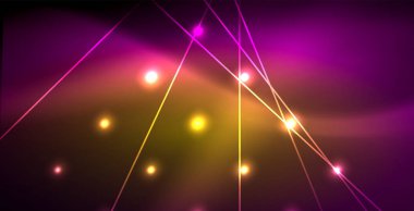 Neon parlayan çizgiler, sihirli enerji uzay ışığı konsepti, soyut arka plan duvar kağıdı tasarımı