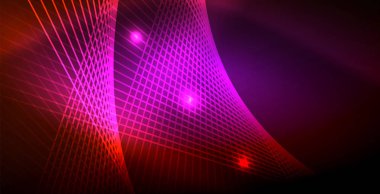 Neon parlayan dalga, sihirli enerji ve ışık arka plan