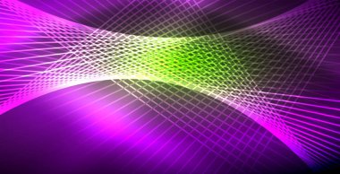 Neon parlayan dalga, sihirli enerji ve ışık arka plan