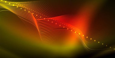 Koyu, parlak hareket, sihirli alan ışık parlayan soyut dalga. Techno arka plan