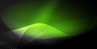 Koyu, parlak hareket, sihirli alan ışık parlayan soyut dalga. Techno arka plan