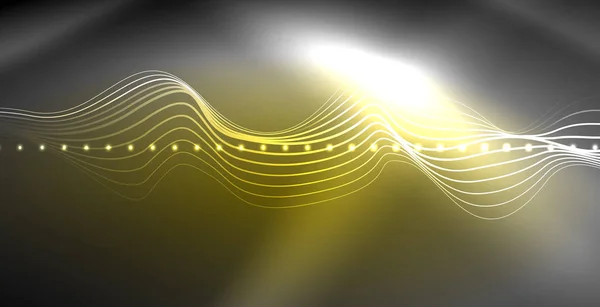 Linii de neon strălucitoare fundal strălucitor — Vector de stoc