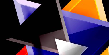 3D üçgen vektör en az arka plan tasarımı, geometrik soyut poster tasarımı