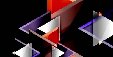 3D üçgen vektör en az arka plan tasarımı, geometrik soyut poster tasarımı