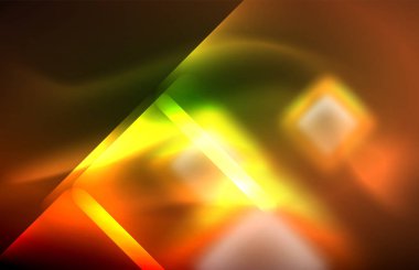 Siyah Neon parlak ışık hatları, techno modern şablon