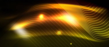 Parlayan ışık arka planda Neon kare şekiller çizgiler