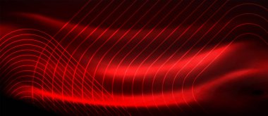 Neon parlayan techno hatları, yüksek teknoloji fütüristik arka plan şablonu kare şekilleri ile