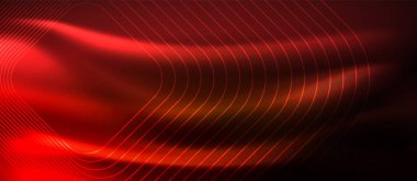 Parlayan ışık arka planda Neon kare şekiller çizgiler