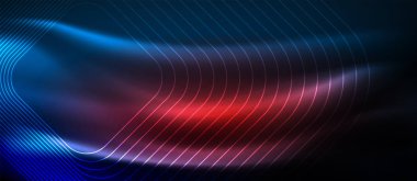 Neon parlayan techno hatları, yüksek teknoloji fütüristik arka plan şablonu kare şekilleri ile