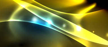 Neon parlayan çizgiler, sihirli enerji uzay ışığı konsepti, soyut arka plan duvar kağıdı tasarımı