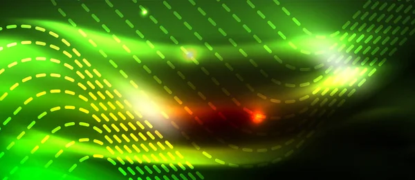 Neonové svítící techno linky, hi-tech futuristické abstraktní pozadí šablony s hranatých tvarů — Stockový vektor