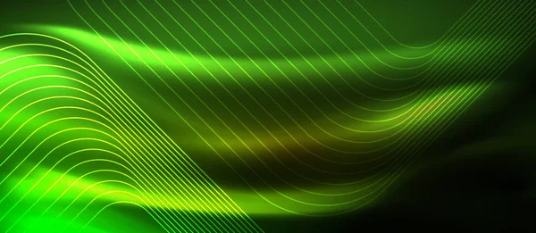 Neon kvadratiska former linjer på glödande ljus bakgrund — Stock vektor