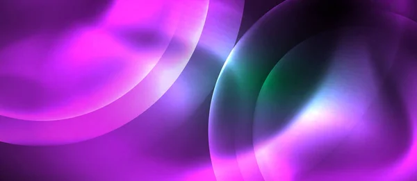 Néon cercles lumineux vecteur abstrait fond — Image vectorielle