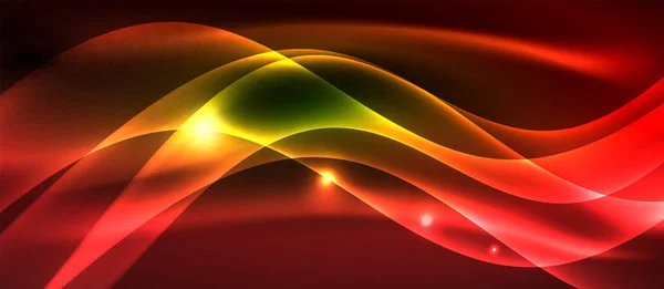 Neonové světelné vlny — Stockový vektor