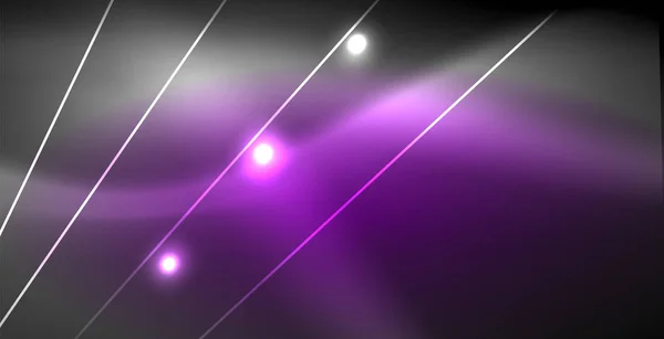 Νέον λαμπερό γραμμές, μαγική ενέργεια χώρου φως έννοια, αφηρημένη φόντο ταπετσαρία σχεδιασμό — Διανυσματικό Αρχείο