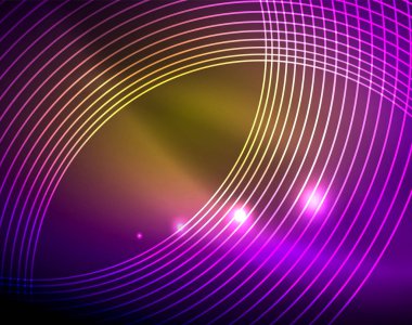 Neon Çemberleri Soyut Arkaplan