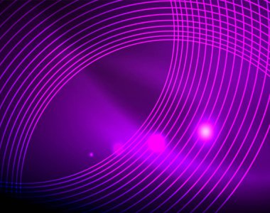 Neon Çemberleri Soyut Arkaplan