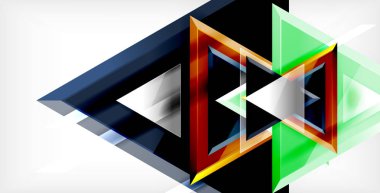 3D üçgen vektör en az arka plan tasarımı, geometrik soyut poster tasarımı