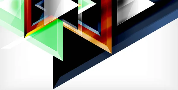 3D triangulära vektor minimal abstrakt bakgrundsdesign, abstrakt affisch geometriska design — Stock vektor