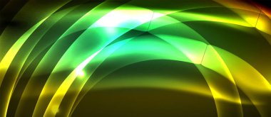 Neon parlak ışık parlayan dalga hatları