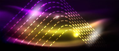 Parlayan parlak neon kareler soyut arka plan, techno modern şablon