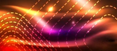 Parlayan parlak neon kareler soyut arka plan, techno modern şablon