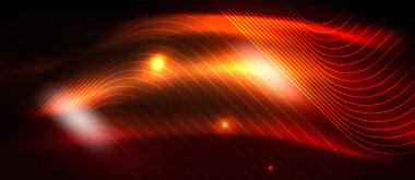 Neon parlayan techno hatları, yüksek teknoloji fütüristik arka plan şablonu kare şekilleri ile