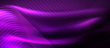 Parlayan parlak neon kareler soyut arka plan, techno modern şablon