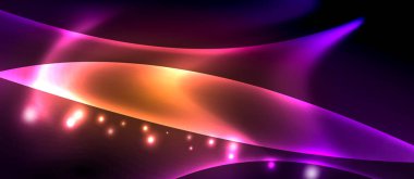 Parlak parlayan Neon ışık dalgası arka plan