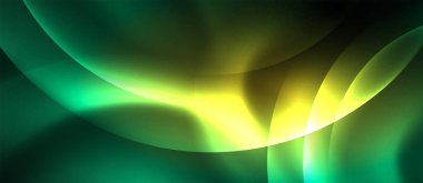 Neon parlayan çevrelerde vektör soyut arka plan