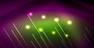 Neon parlayan çizgiler, sihirli enerji uzay ışığı konsepti, soyut arka plan duvar kağıdı tasarımı