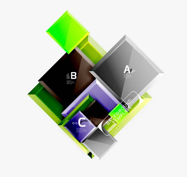 Abstracte vierkante samenstelling voor achtergrond, banner of logo — Stockvector