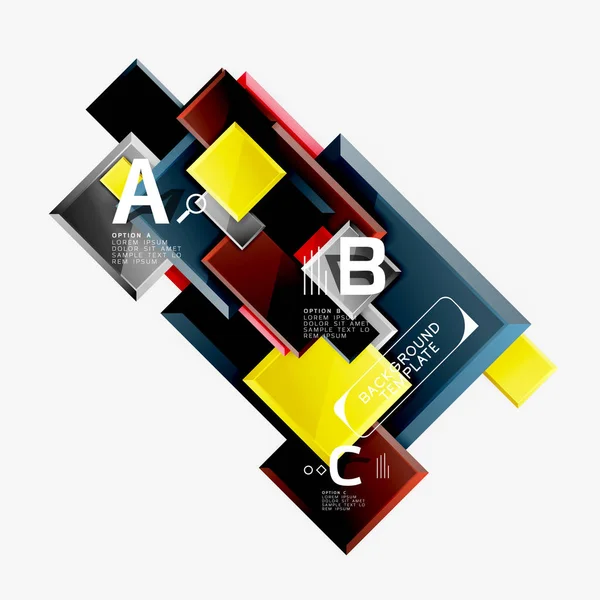 Geometrische ontwerp pleinen abstracte banner, glossy glanzende effecten — Stockvector