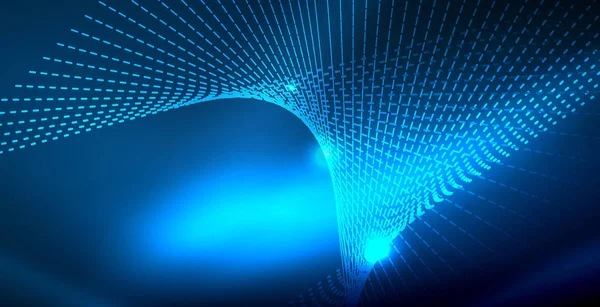 Dalgalar ile renkli neon ışıklar soyut arka plan