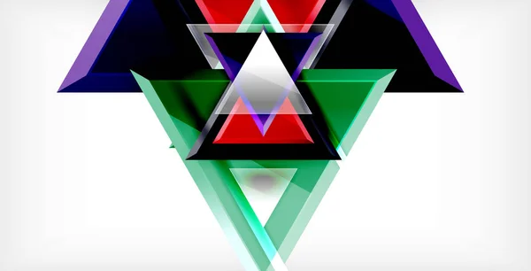動的三角形構成抽象背景 — ストックベクタ