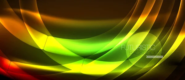 Neon fényes fény izzó hullám vonalak — Stock Vector