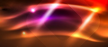 Parlayan parlak neon kareler soyut arka plan, techno modern şablon