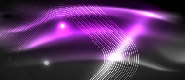 Parlayan parlak neon kareler soyut arka plan, techno modern şablon