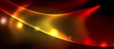 Neon renk dalgası hatları soyut arka plan, sihirli techno futuristik ışık