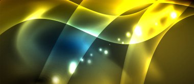 Neon parlayan çizgiler, sihirli enerji uzay ışığı konsepti, soyut arka plan duvar kağıdı tasarımı