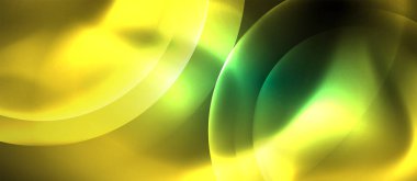 Neon parlayan çevrelerde vektör soyut arka plan