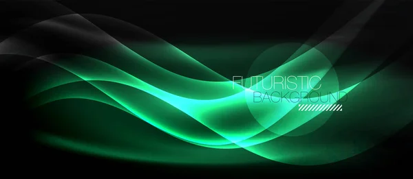 Neon light waves — Stock Vector