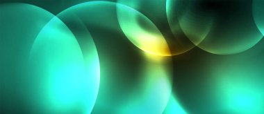 Parlak neon çevrelerde soyut arka plan