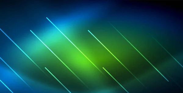Неоновые перламутровые техно-линии, синий высокотехнологичный футуристический фон искушают огнями — стоковый вектор