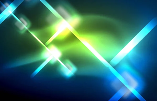 네온 빛을 내 테크노 라인, 사각형 모양으로 첨단 미래 추상 배경 템플릿 — 스톡 벡터