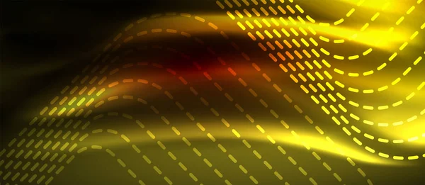 Neon glödande techno linjer, högteknologiska futuristiska abstrakt bakgrund mall med kvadratiska former — Stock vektor